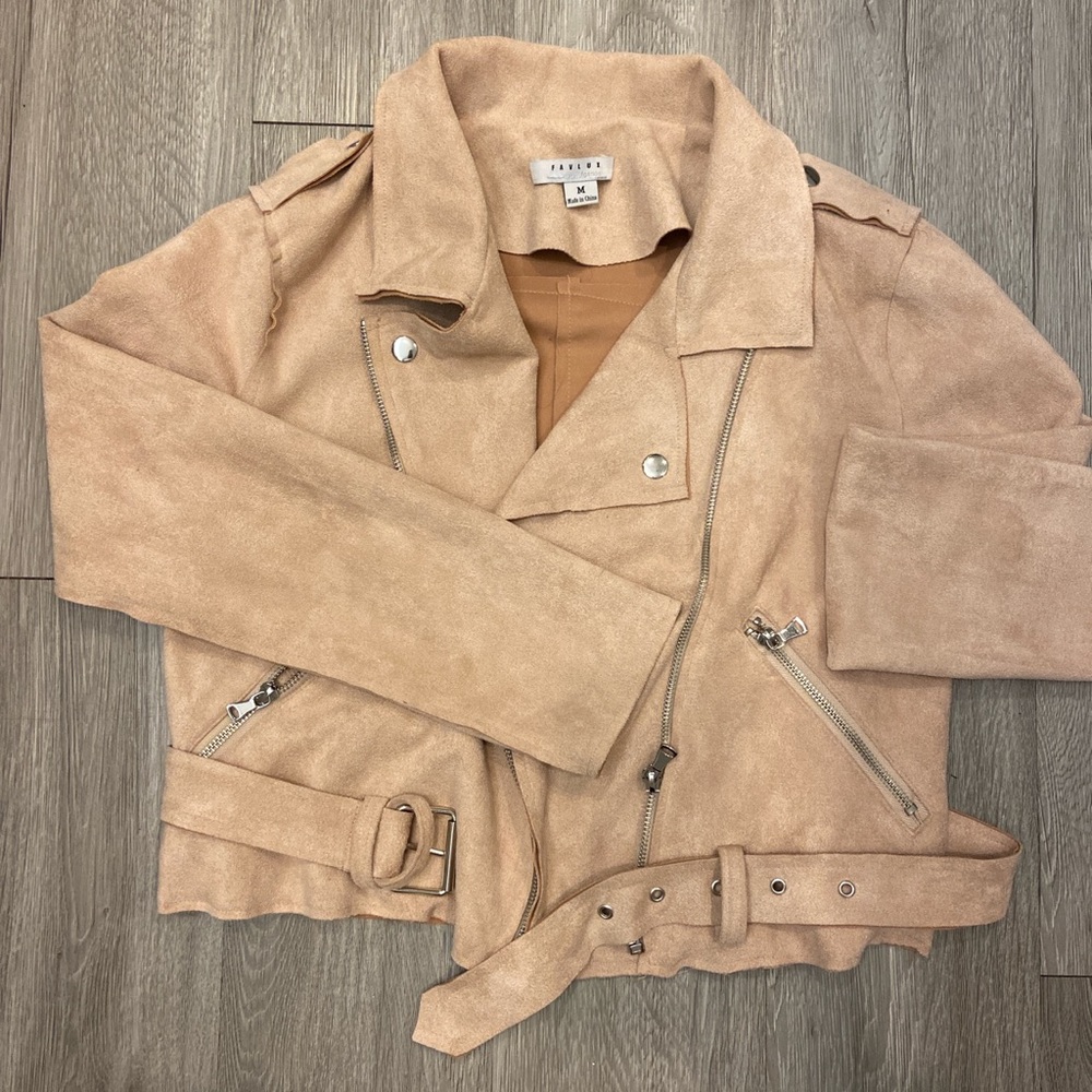 Fashion Nova light pink suede jacket